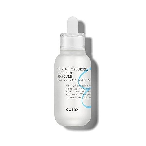 COSRX Hydrium Triple Hyaluronic Moisture Ampoule, 40ml | Hyaluronic Acid Viscous Serum | Korean Skin Care, Vegan, Cruelty Fre