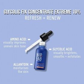 Nip + Fab Glycolic Acid Fix Extreme Booster 10% | Sérum à lAcide Glycolique | 10% Acide Glycolique | Acide AHA | Acides Amin ...