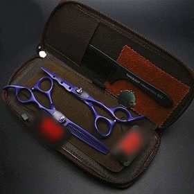 Ciseaux de barbier 6.0 pouces, ensemble de ciseaux de coiffure pour peinture, haut de gamme, ciseaux à dents plates Rasage et...