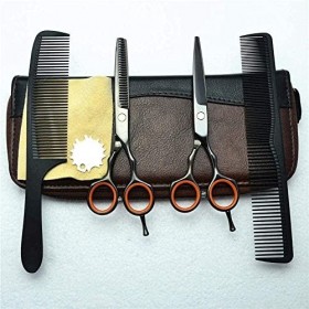 Ciseaux de barbier Ciseaux de coiffure professionnels et ciseaux à effiler Ensemble Ciseaux à cheveux exquis en acier inoxyda