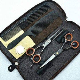 Ciseaux de barbier Ciseaux de coiffure professionnels et ciseaux à effiler Ensemble Ciseaux à cheveux exquis en acier inoxyda...