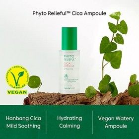 THANKYOU FARMER Phyto Relieful Cica Ampoule 1.75 Fl Oz 50ml - Centella Asiatica for soothing | Facial Serum For Sensitive S C...