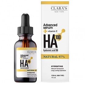 Claras New York Advanced Hydrating Hyaluronic Acid 100 Facial Serum, Long Lasting Hydration, For All Skin Types, 30ml Crème J...