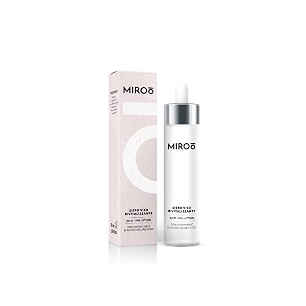 Miroo.Sérum visage 100% bio vitamine C et acide hyaluronique, Made in Italy.Anti-rides, anti-âge.Idéal aussi pour le contour 