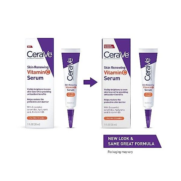 CeraVe Vitamin C Serum with Hyaluronic Acid | Skin Brightening Serum for Face with 10% Pure Vitamin C | Fragrance Free | 1 Fl...