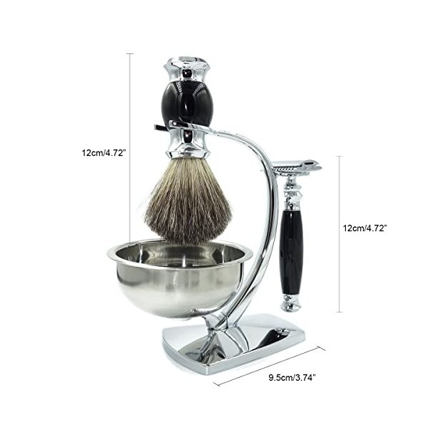 GHQYP Pratique Supports de Brosse de Rasoir de Luxe, Ensemble Cadeau de Rasoir de sécurité à Double Tranchant pour Hommes, Bo