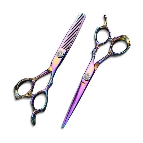 Ciseaux De Coiffeur Ciseaux De Coiffure Professionnels Et Ciseaux Amincissants 15,2 Cm En Acier Inoxydable Violet Salon Barbi