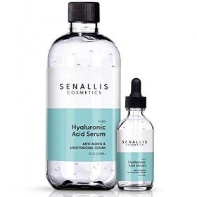Hyaluronic Acid Serum 8 fl oz And 2 fl oz, Made From Pure Hyaluronic Acid, Anti Aging, Anti Wrinkle, Ultra-Hydrating Moisturi...
