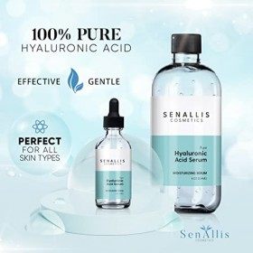 Hyaluronic Acid Serum 8 fl oz And 2 fl oz, Made From Pure Hyaluronic Acid, Anti Aging, Anti Wrinkle, Ultra-Hydrating Moisturi...