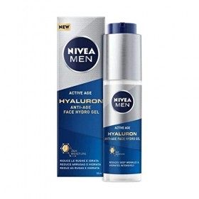 Nivea NIVEA MEN Hyaluron Gel pour le visage hydratant anti-rides pour homme à l’acide hyaluronique 50 ml Crème Jour et Nuit