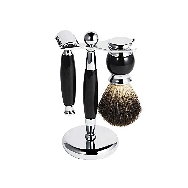 XJWWW-URG Ensemble de rasoirs manuels rétro for hommes, pinceau ménagers et brosse de visage, outil de brosse de mousse de be