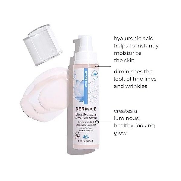 derma e Hyaluronic Acid Rehydrating Serum, Packaging May Vary, 60 ml Crème Jour et Nuit