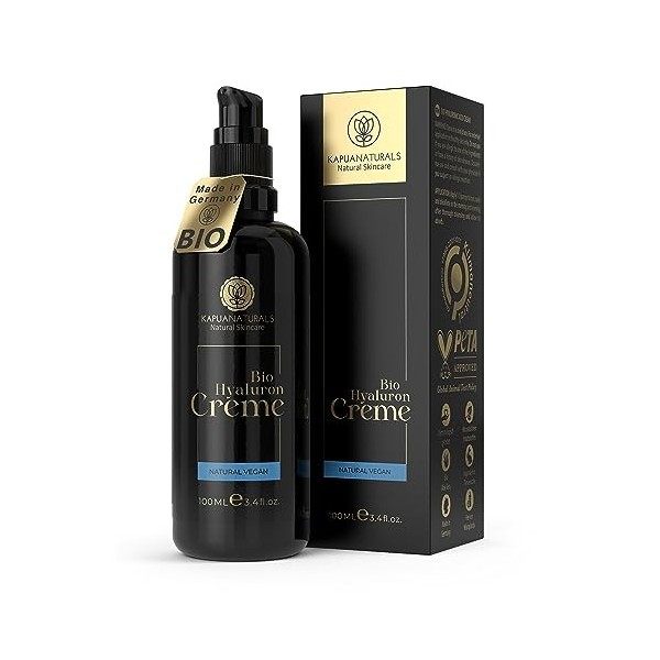 Crème Hydratante Visage • BIO • 100ml • Crème Acide Hyaluronique • Creme Anti Rides • Cosmétique naturelle & durable • Crème ...