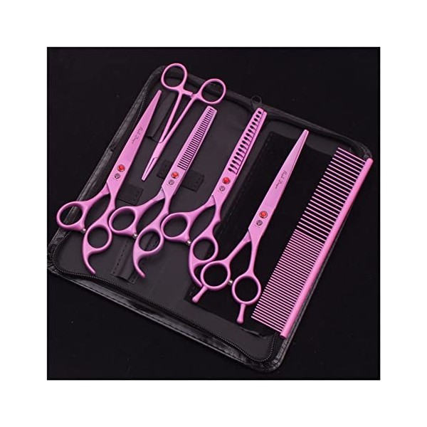 DOENBOLO Ciseaux à Cheveux Kit de caissons de Ciseaux de beauté kit de Coiffure à Cheveux tijeras de peluqueria Professionnel