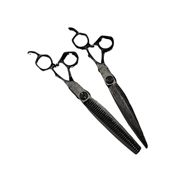 xuangui Ylingling Store Professionnel 7 Black Damas Scissor Ciseaux De Cheveux Haut De Gamme Coupez Les Outils De Coiff