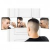 SELF-CUT SYSTEM - Version portable - Miroir à trois voies pour couper les cheveux avec crochets télescopiques réglables en ha