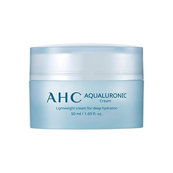AHC Crème hydratante Aqualuronic pour le visage avec triple acide hyaluronique hydratant pour une peau jeune hydratée avec so...