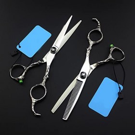 Ciseaux de coiffure pour coupe de cheveux, ensemble de ciseaux amincissants, ciseaux de barbier, salon de coiffure couleur : ...