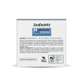 Babaria - Crème faciale dacide hyaluronique avec une action ultra hydratante et un filtre solaire, diminue laffaissement du C...
