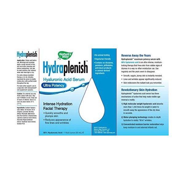Hydraplenish, Acide Hyaluronique Sérum, Ultra Potency - Way Nature