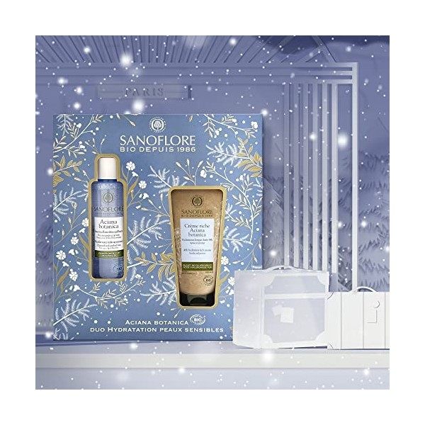 Sanoflore - Coffret Cadeau Hydratation - Crème Riche Aciana Botanica - Crème Hydratante Visage Riche Certifiée Bio - Acide Hy...