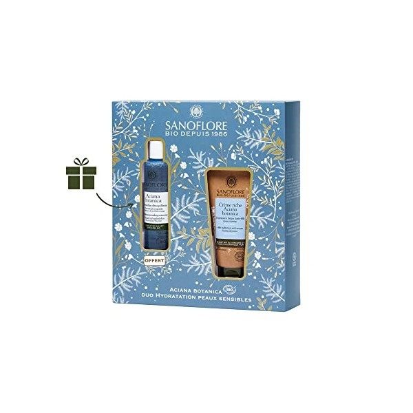 Sanoflore - Coffret Cadeau Hydratation - Crème Riche Aciana Botanica - Crème Hydratante Visage Riche Certifiée Bio - Acide Hy