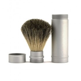 Rasoir de sécurité, blaireau de voyage pleine grandeur avec poils de blaireau purs - La conception ingénieuse stocke la tête 