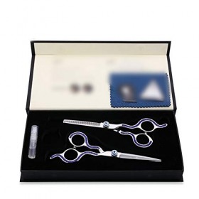 Strumenti per taglio dei capelli, 440C professionnel Ciseaux De Coiffure Ensemble, Ciseaux Plat + Ciseaux À Dents Bangs Coupe