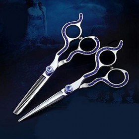 Strumenti per taglio dei capelli, 440C professionnel Ciseaux De Coiffure Ensemble, Ciseaux Plat + Ciseaux À Dents Bangs Coupe