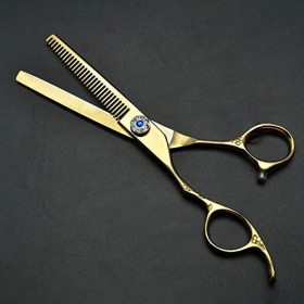 Ensemble de ciseaux de coiffure professionnels 14 Cm avec vis plate, barbier de Salon rouge ou usage domestique Rasage et Épi...