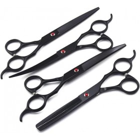 Coupe de cheveux de barbier amincissant, toilettage pour chien de compagnie, ciseaux à cheveux courbés, ciseaux de coiffure, ...