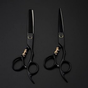 Ciseaux de coupe de cheveux, 6 professionnels 440c roulement en acier poignée de tigre ciseaux de cheveux coupe barbier co Ra...