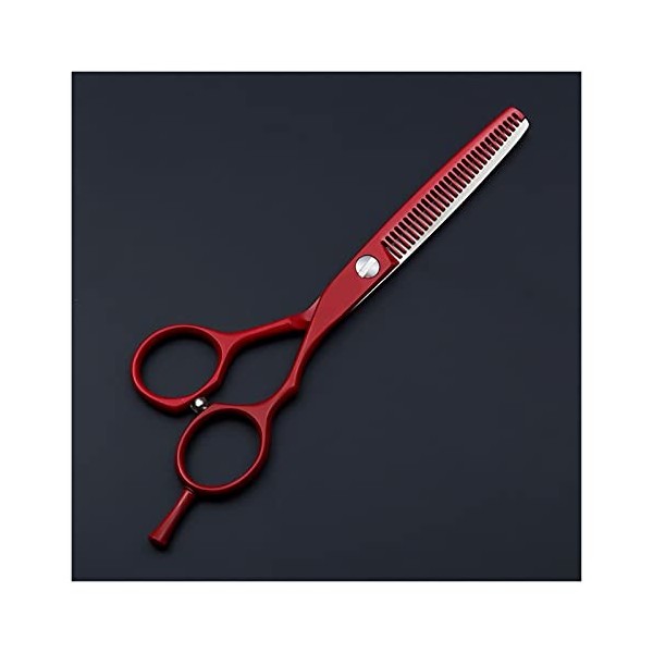 Ciseaux de coupe de cheveux rouges professionnels Ciseaux de coupe de cheveux amincissants et coupants de 6 pouces Ciseaux de