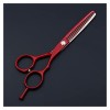 Ciseaux de coupe de cheveux rouges professionnels Ciseaux de coupe de cheveux amincissants et coupants de 6 pouces Ciseaux de