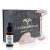 ATOKIRINA Kit de beauté Anti-Âge - Sérum Anti-âge Acide Hyaluronique 3P Pure Rouleau facial + GuaSha Pierres Naturelles Masse...