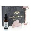 ATOKIRINA Kit de beauté Anti-Âge - Sérum Anti-âge Acide Hyaluronique 3P Pure Rouleau facial + GuaSha Pierres Naturelles Masse