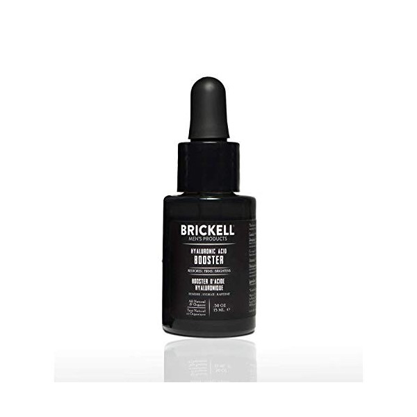 Sérum booster dacide hyaluronique pour hommes Brickell pour hommes, naturel et biologique - Hydrate et nourrit la peau, rédu ...