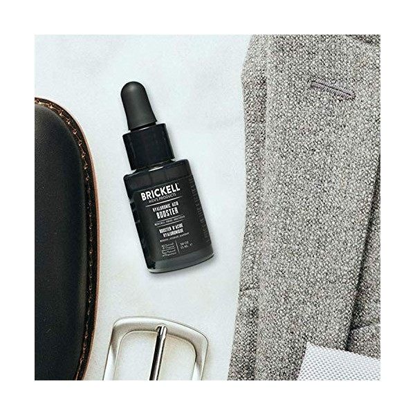 Sérum booster dacide hyaluronique pour hommes Brickell pour hommes, naturel et biologique - Hydrate et nourrit la peau, rédu ...