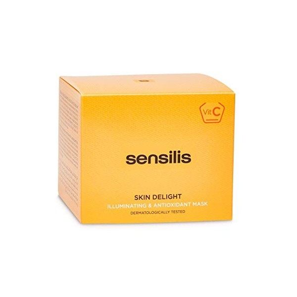 Sensilis Skin Delight - Masque Facial Illuminateur avec Vitamine C et Acide Hyaluronique, Anti-pollution, Antioxidant et Éner...