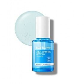 Real Barrier Aqua Soothing Ampoule 30ml, Hydratant pour le visage à lhuile de tanaisie bleue avec acide hyaluronique, rafraî ...