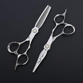 Outils de coupe des cheveux Ensemble professionnel de coiffure de coiffeur de 6 pouces, ciseaux plats de cisaillement + de de...