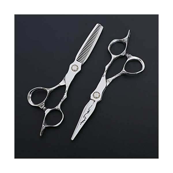 Outils de coupe des cheveux Ensemble professionnel de coiffure de coiffeur de 6 pouces, ciseaux plats de cisaillement + de de