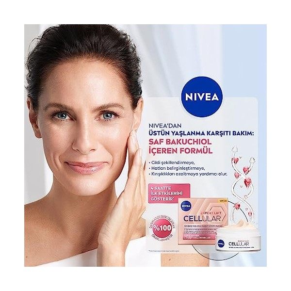 Nivea Hyaluronique Cellular + Elasticity & Contour Jour Crème Anti-Rides Jour avec SPF 30 Crème raffermissante Visage pour Pe...