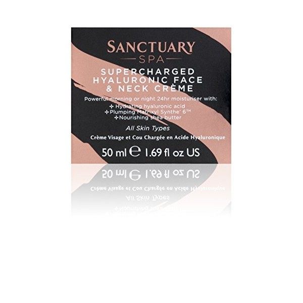 Sanctuary Spa Crème visage hyaluronique surchargée pour le visage et le cou, 50 ml Crème Jour et Nuit