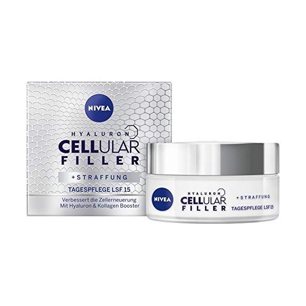 NIVEA Crème de jour anti-âge Hyaluron CELLular Filler 50 ml Crème de jour protectrice avec SPF 15 efficace anti-rides Crème J...