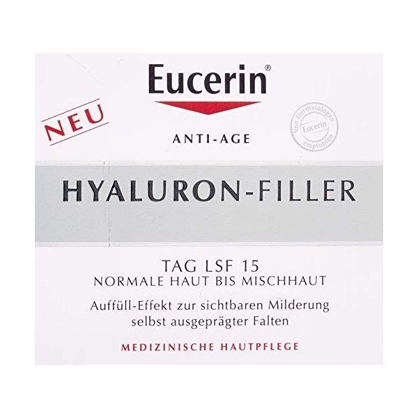 Eucerin Anti-Age Hyaluron-Filler Tag LSF 15 Creme, 50 ml Crème Crème Jour et Nuit