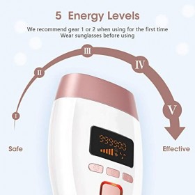Ktimor Épilation IPL De Refroidissement 990000 Épilateur Laser Flash Écran LCD, Épilateur Électrique Indolore pour Femmes Hom