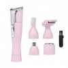 OUSIKA Nose Hair Trimmer Pink 4 in 1 Portable Nose Hair Electric Trimmer Ear Nose Beard Eyebrow Hair Trimming Kit Rasage