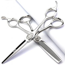 Ensemble de coiffure professionnel de 15,2 cm avec lames tranchantes qui sont faciles à couper, convient pour les coiffeurs, 