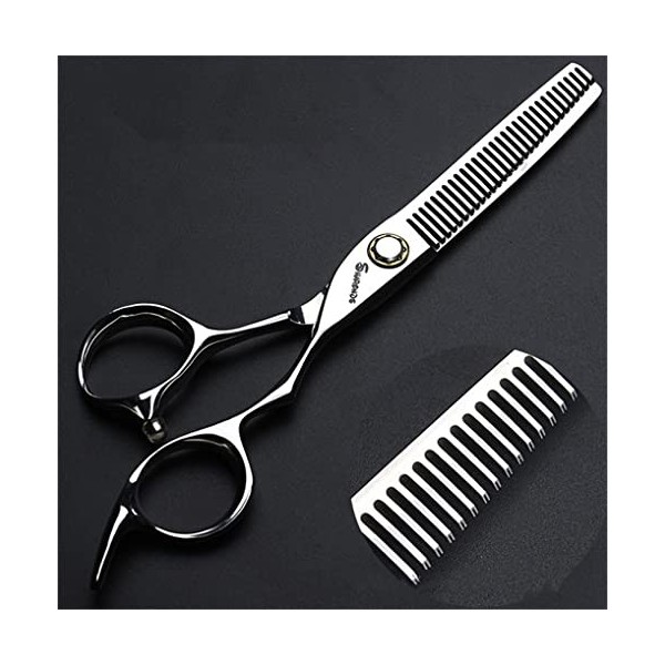 KOAIEZ Ensembles de Ciseaux de Coupe de Cheveux de 6,0 Pouces Argent , kit doutils de Cisaillement de Coiffure en Acier Ino